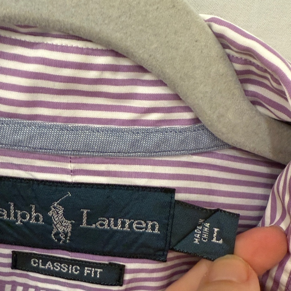 Ralph Lauren Polo button down  Striped Men's Shirt Classic fit size large - Picture 3 of 4